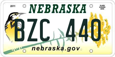 NE license plate BZC440