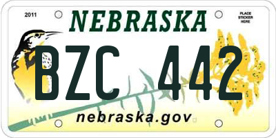 NE license plate BZC442