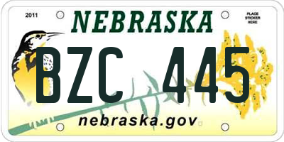 NE license plate BZC445