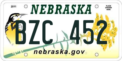 NE license plate BZC452