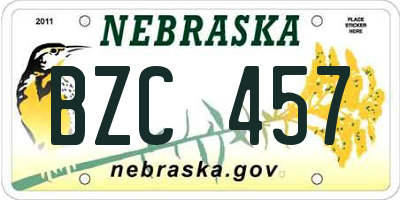 NE license plate BZC457