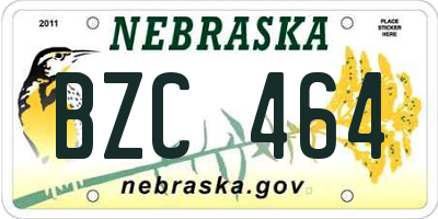 NE license plate BZC464