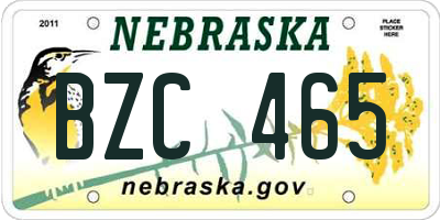 NE license plate BZC465