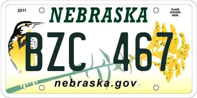 NE license plate BZC467