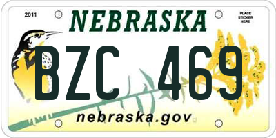 NE license plate BZC469