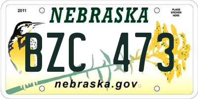 NE license plate BZC473