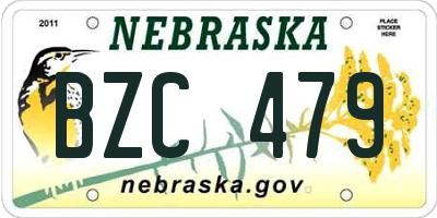 NE license plate BZC479
