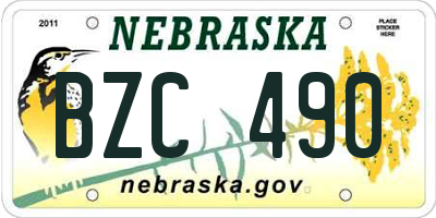 NE license plate BZC490