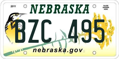NE license plate BZC495