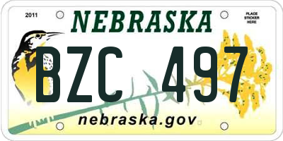 NE license plate BZC497