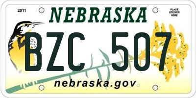 NE license plate BZC507