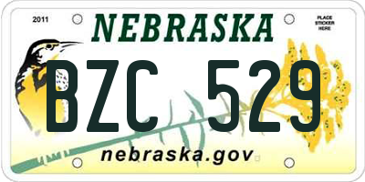 NE license plate BZC529