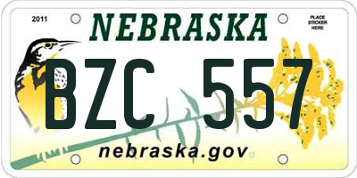 NE license plate BZC557