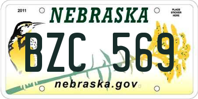 NE license plate BZC569