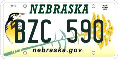 NE license plate BZC590