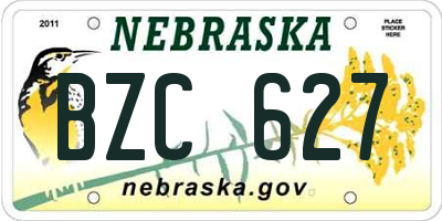 NE license plate BZC627