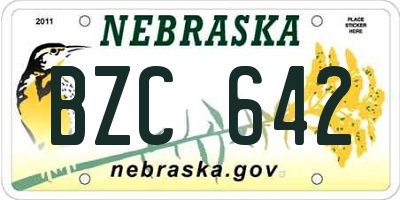 NE license plate BZC642