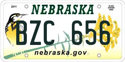 NE license plate BZC656