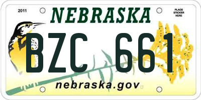 NE license plate BZC661