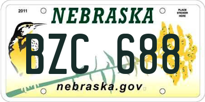 NE license plate BZC688