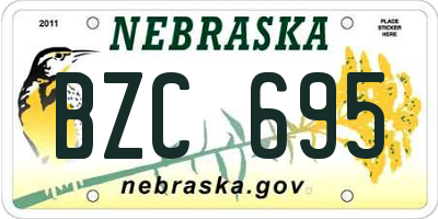 NE license plate BZC695