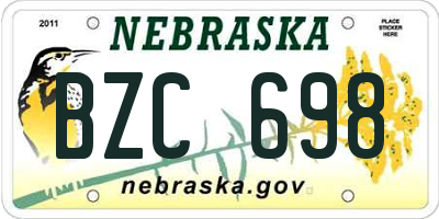 NE license plate BZC698