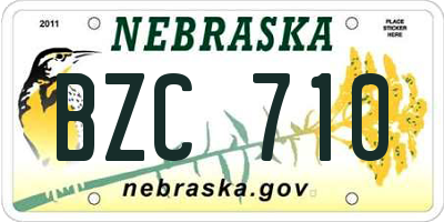 NE license plate BZC710
