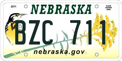 NE license plate BZC711