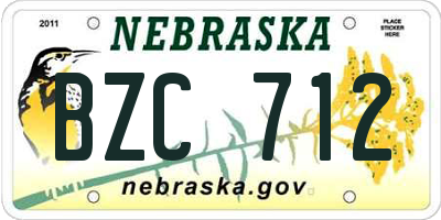 NE license plate BZC712