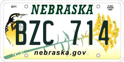 NE license plate BZC714