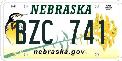 NE license plate BZC741