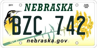 NE license plate BZC742