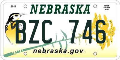 NE license plate BZC746