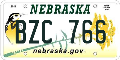 NE license plate BZC766
