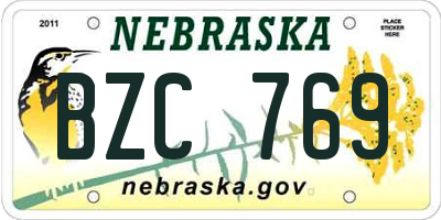 NE license plate BZC769