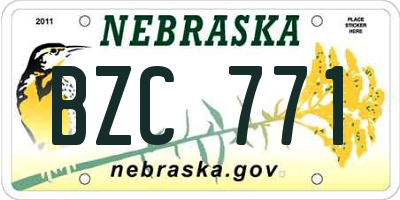 NE license plate BZC771