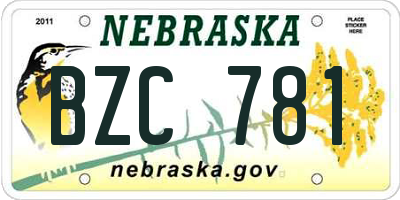 NE license plate BZC781