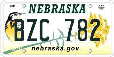 NE license plate BZC782