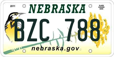 NE license plate BZC788