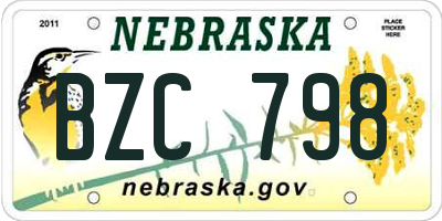 NE license plate BZC798
