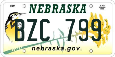 NE license plate BZC799