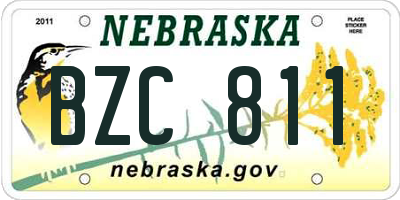 NE license plate BZC811