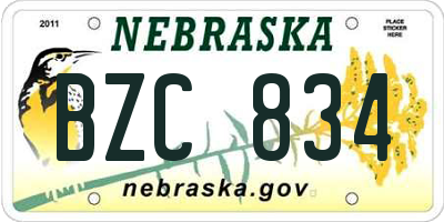 NE license plate BZC834