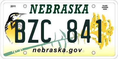 NE license plate BZC841