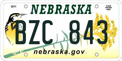 NE license plate BZC843
