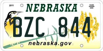 NE license plate BZC844