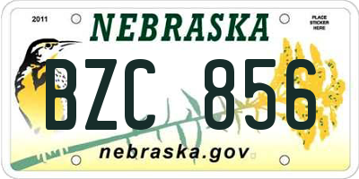 NE license plate BZC856