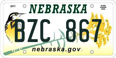 NE license plate BZC867