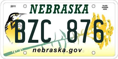 NE license plate BZC876
