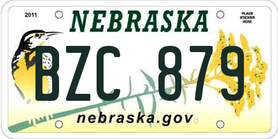 NE license plate BZC879